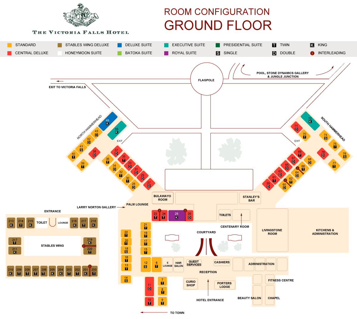 Victoria Falls Hotel ground floor layout